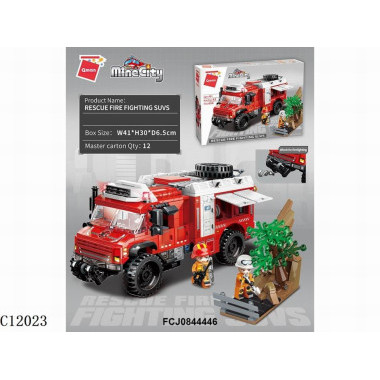 Конструктор Qman 12023 Пожарный внедорожник 656 дет 41х30х7 см Конструктор Qman 12023 Пожарный внедорожник 656 дет 41х30х7 см