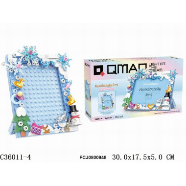 Конструктор Qman 36011-4 Фоторамка Снежная зима 123 дет 30х18х5 см