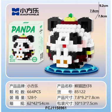 Конструктор 85122 Xiao Fang Le Tanlian "Панда" 664 дет. 10x13x7.5