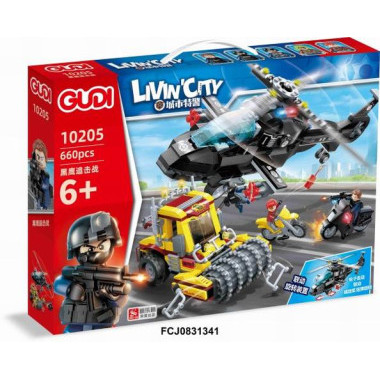 Конструктор GUDI 10205 Погоня за черным ястребом 660 дет. Конструктор GUDI 10205 Погоня за черным ястребом 660 дет.