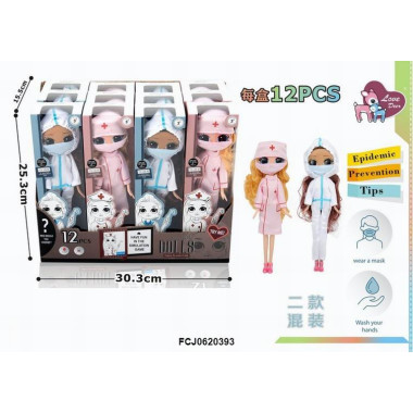 Кукла доктор 2 вида 12 шт. в ассорт, цена за упаковку из 12 шт