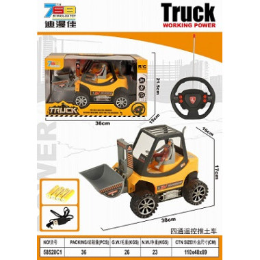 Машина с  ковшом Truck с рулем управления USB зарядное устройство в кор. 36х15х21см Машина с  ковшом Truck с рулем управления USB зарядное устройство в кор. 36х15х21см