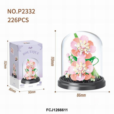 Конструктор YKO P2332 Цветы в колбе Розовая мечта  226дет. Конструктор YKO P2332 Цветы в колбе Розовая мечта  226дет.