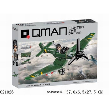 Конструктор Qman C21026 Техника "Военный самолет" 424 дет. Конструктор Qman C21026 Техника "Военный самолет" 424 дет.