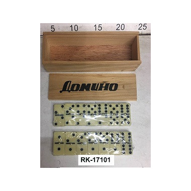 Настольная игра Домино в деревянной коробке большое Настольная игра Домино в деревянной коробке большое