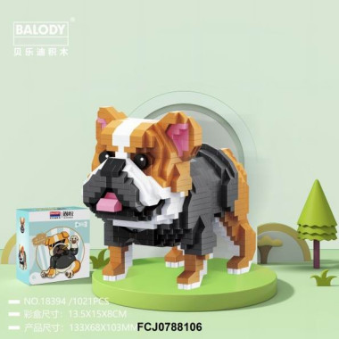 Конструктор Balody 18394 Питомцы "Французский бульдог" 1021 дет. 13.5x15x8 см