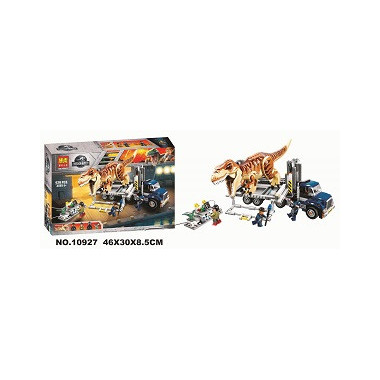 Конструктор BELA 10927 Dinosaur World "Транспорт для перевозки Ти-Рекса" 638 дет. 46х30х8.5см
