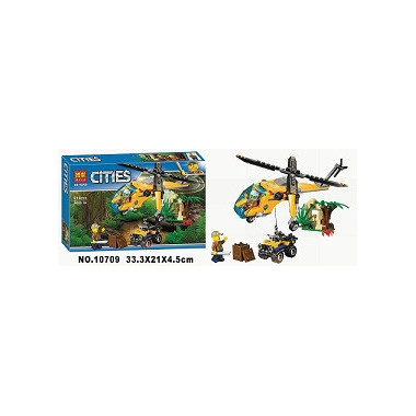 Конструктор BELA 10709 Сити "Грузовой вертолёт" 216 дет. 33х21х5 см
