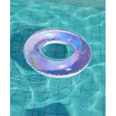 Круг надувной для плавания "Бантики" с блестками 100см