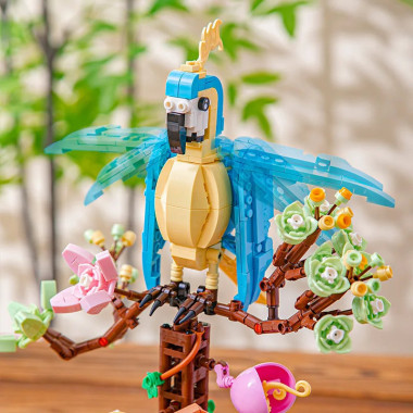 Конструктор Zuanma 101-17 Попугай в цветах 1162дет. 41x5.5x29