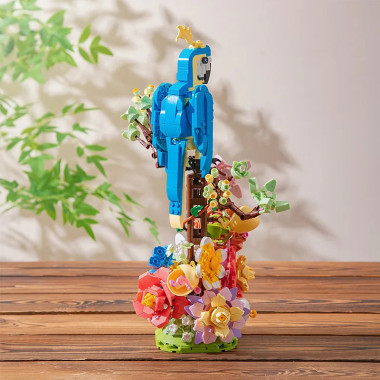 Конструктор Zuanma 101-17 Попугай в цветах 1162дет. 41x5.5x29