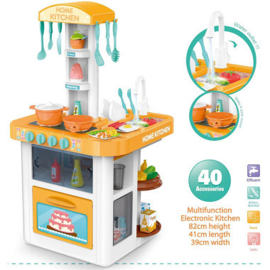 Кухня Kitchen с холодильником 40 предметов вода+свет+звук в коробке 76х41х39 см Кухня Kitchen с холодильником 40 предметов вода+свет+звук в коробке 76х41х39 см