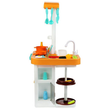 Кухня Kitchen с холодильником 40 предметов вода+свет+звук в коробке 76х41х39 см