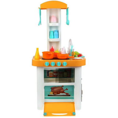 Кухня Kitchen с холодильником 40 предметов вода+свет+звук в коробке 76х41х39 см