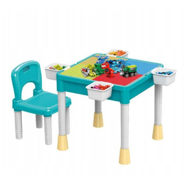 Набор Table Block стол с игровым полем для сборки конструктора и стул в кор. 58х47х51.5см Набор Table Block стол с игровым полем для сборки конструктора и стул в кор. 58х47х51.5см