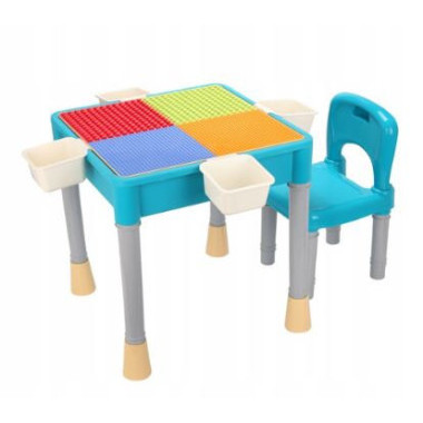 Набор Table Block стол с игровым полем для сборки конструктора и стул в кор. 58х47х51.5см