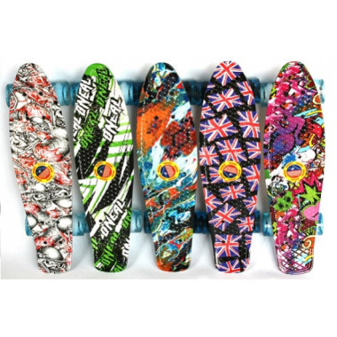 Пенни борд Принт, дека 56х15 см пластик, колеса полиуретан, подвеска алюминий,  нагрузка до 80 кг