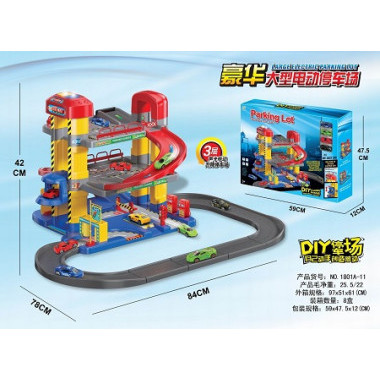 Парковка 3-х ярусная и 4 машинки 59х12х47.5см