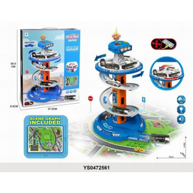 Музыкальная, функциональная парковка с машинками и ковриком  50.5х8.5х37.5 см