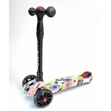 Самокат Scooter MAXI Граффити 3х колесный, складной, 6 цветов, ножной тормоз.