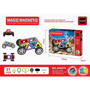 Конструктор магнитный 21 дет. 24х17х4