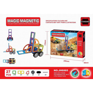Конструктор магнитный 27 дет. 24х17х4