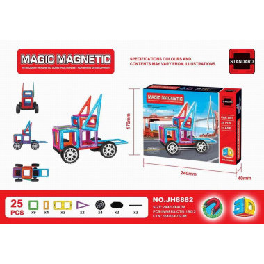 Конструктор магнитный 25 дет. 24х17х4