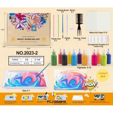 Набор для творчества Эмбру Рисуем по воде (формат А4) 27х5х36 см