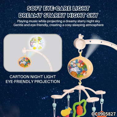 Каруселька на детскую кроватку с проектором на р/у 31х8х27