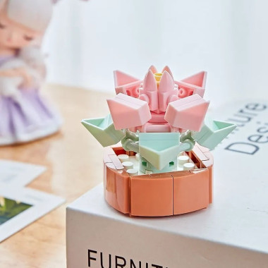 Конструктор 104B Цветы &quot;Суккуленты в горшке&quot; 16 шт в д/б