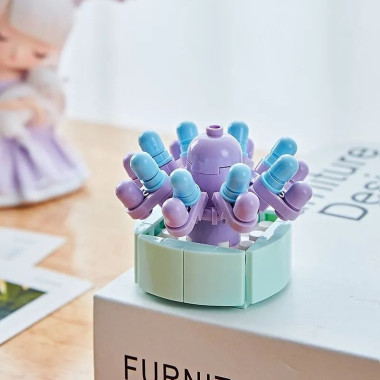 Конструктор 104B Цветы &quot;Суккуленты в горшке&quot; 16 шт в д/б