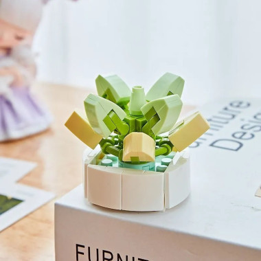 Конструктор 104B Цветы &quot;Суккуленты в горшке&quot; 16 шт в д/б