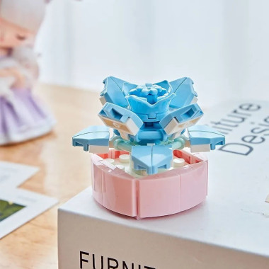 Конструктор 104B Цветы &quot;Суккуленты в горшке&quot; 16 шт в д/б