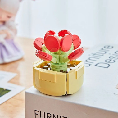 Конструктор 104B Цветы &quot;Суккуленты в горшке&quot; 16 шт в д/б