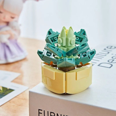 Конструктор 104B Цветы &quot;Суккуленты в горшке&quot; 16 шт в д/б