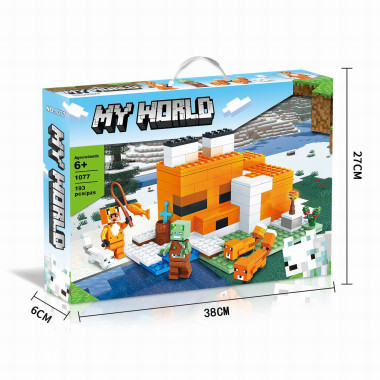 Конструктор Lepin 1077 Майнкрафт Лисья хижина 193 дет 39х28х8 см