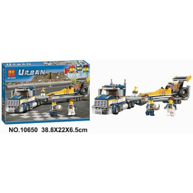 Конструктор BELA 10650 Город &quot;Грузовик для перевозки драгстера&quot; 345 дет. в кор. 39х22х6.5 см