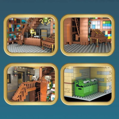 Конструктор Mould King 16038 Гарри Поттер Магазин волшебных палочек &quot;Лавка Олливандера&quot;  свет. 3196 дет.