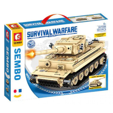 Конструктор Sembo 207006 Конструктор Немецкий танк Тигр 2в1 Tiger 597 деталей Конструктор Sembo 207006 Конструктор Немецкий танк Тигр 2в1 Tiger 597 деталей