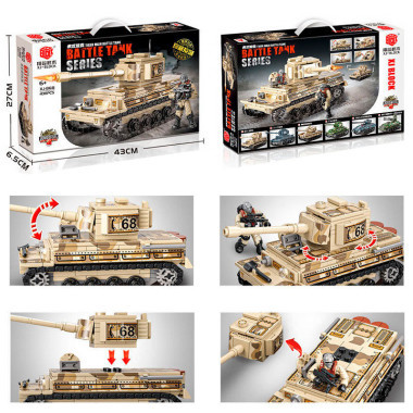 Конструктор BBlock XJ-868A Техника &quot;Танк Tiger &quot; 438 дет. 43x27x6.5 см