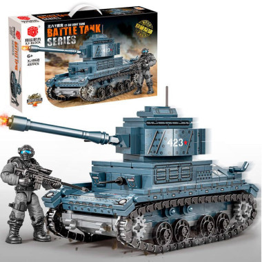 Конструктор BBlock XJ-868B Техника &quot;Танк Three Eight T&quot; 437 дет. 43x27x6.5 см