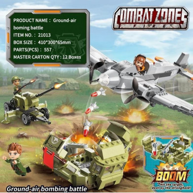 Конструктор Qman 21013 &quot;Война с наземными и воздушными бомбардировками&quot;  557 дет.