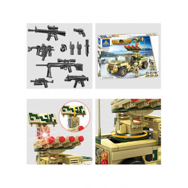 Конструктор Kazi 84119 Техника Пикап с ракетной установкой 440 дет 42х30х7 см