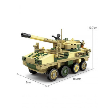 Конструктор Kazi 84117 Техника Колесный танк разведки 372 дет 42х30х7 см
