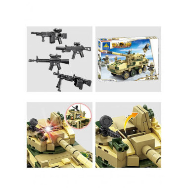 Конструктор Kazi 84117 Техника Колесный танк разведки 372 дет 42х30х7 см