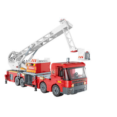 Конструктор Qman 12024 Пожарная машина с подъемной платформой 686 дет 52х34х7 см