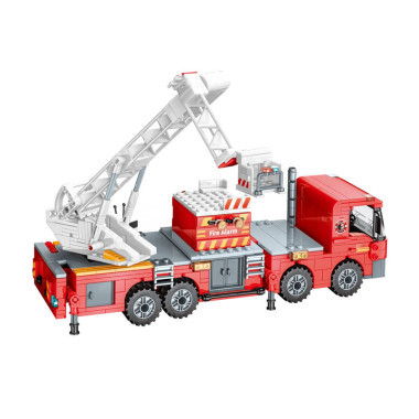 Конструктор Qman 12024 Пожарная машина с подъемной платформой 686 дет 52х34х7 см