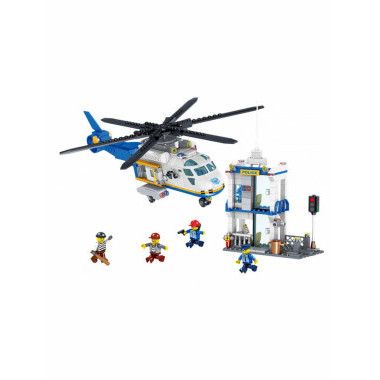 Конструктор Zhe Gao 912007 Сити &quot;Полицейский участок с вертолетом&quot; 59х35х6