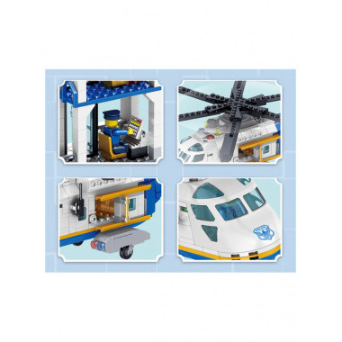 Конструктор Zhe Gao 912007 Сити &quot;Полицейский участок с вертолетом&quot; 59х35х6