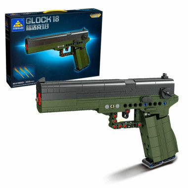 Конструктор Kazi 88003 Оружие Пистолет Glock 18 с пулями, 333 дет 42х30х7 см